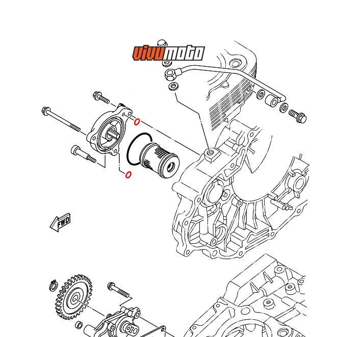 Vòng đệm cao su ốc nắp lọc dầu Yamaha Tricker (XG250) / Serow 250 (XT250) / XT250X