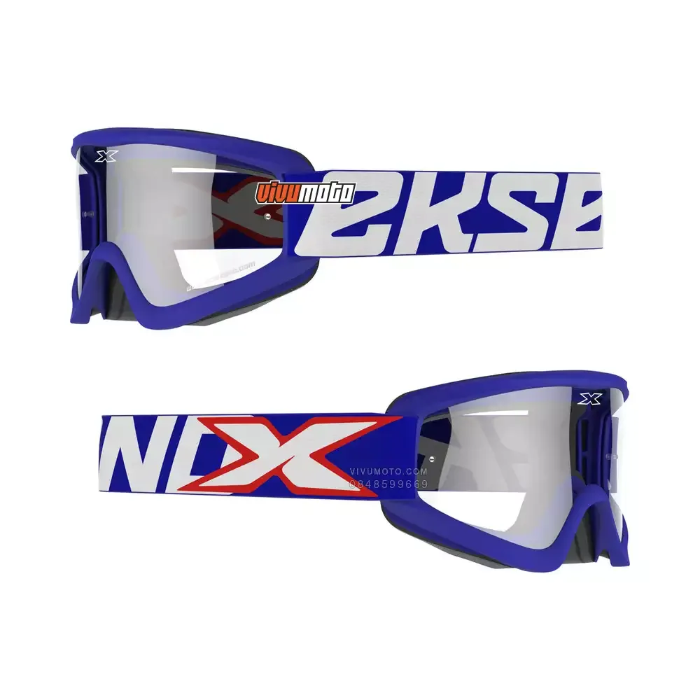 Kính cào cào EKS Brand GOX Flat-Out xanh lam kính trong